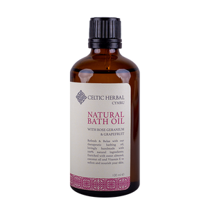 Celtic Herbal - Natural Bath Oil with Rose Geranium & Grapefruit 100ml